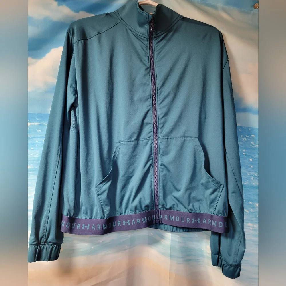 Under Armour Heat Gear Women's Size Medium Turquoise Full‎ Zip Jacket